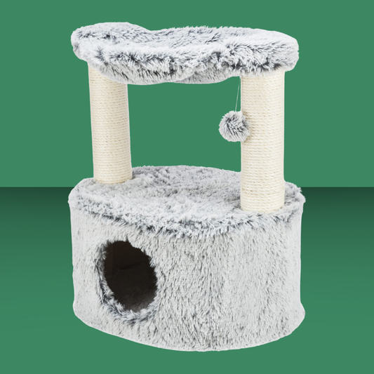 Gray plush cat paw frame house