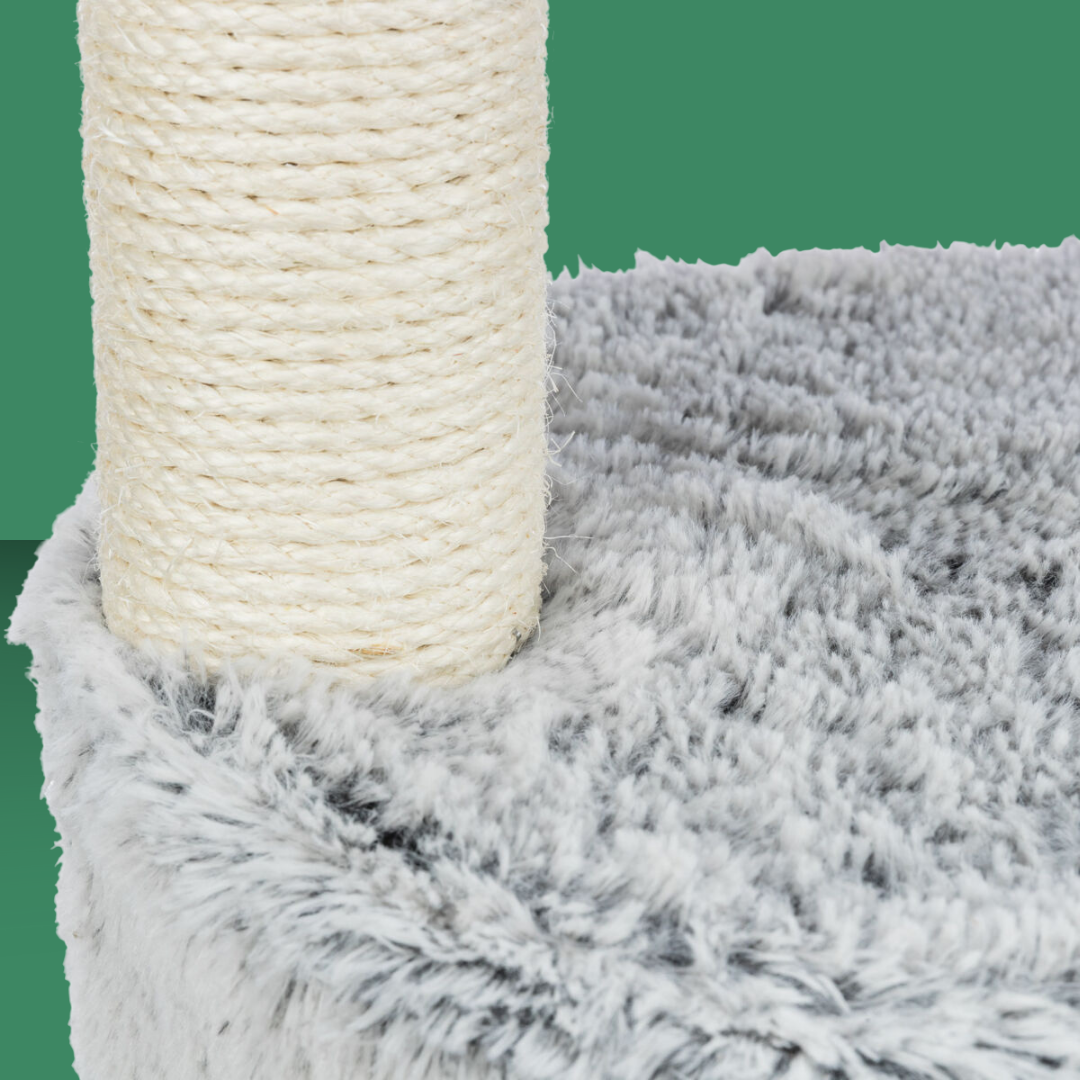 Gray plush cat paw frame house